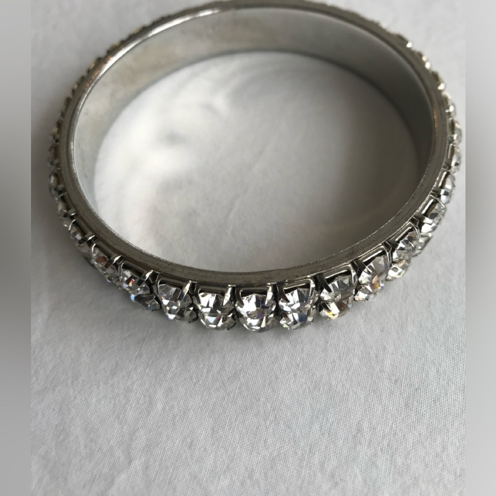 Stunning double row rhinestone bangle bracelet.